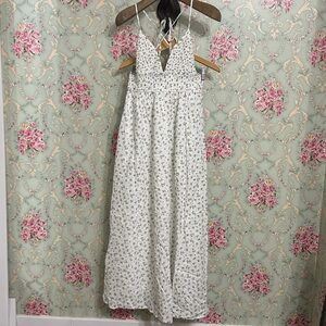 NWT STORIA Desiree 100% cotton smocked spaghetti strap strappy back dress size M